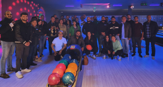The Bravo team at a company bowling night